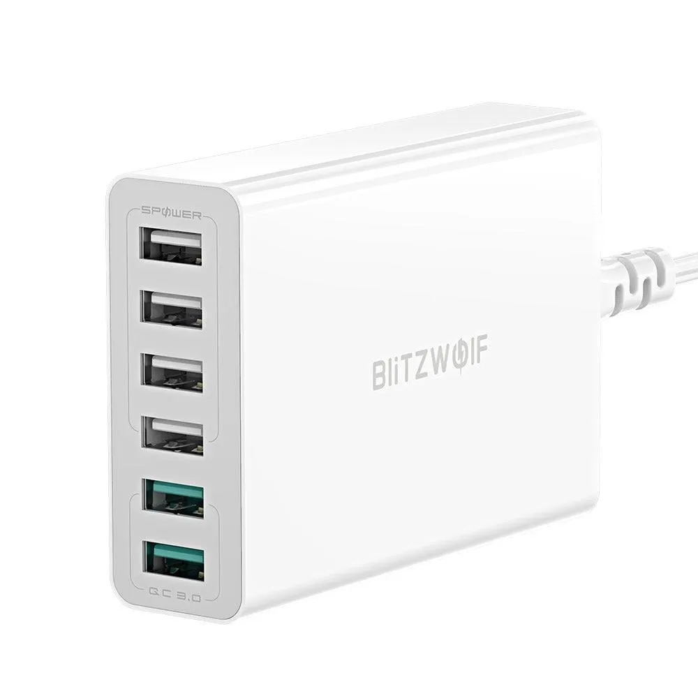 60W Dual QC3.0 6 Port USB PD Phone Charger