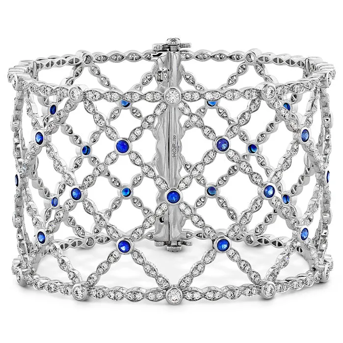 6.65 ctw. Lorelei Lattice Dia Sapphire Bangle in 18K White Gold