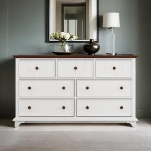 7 Drawer Dresser Wooden Captain for Bedroom Organizer Chest of Drawers
