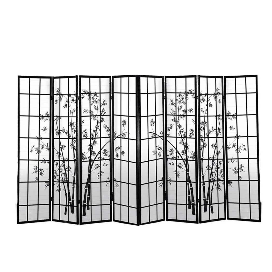 8 Panel Free Standing Foldable  Room Divider Privacy Screen Bamboo Print