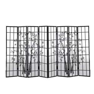 8 Panel Free Standing Foldable  Room Divider Privacy Screen Bamboo Print