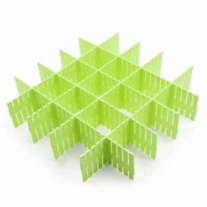 8pcs DIY Plastic Grid Drawer Divider Household Storage ShineMe Thickening Housing Spacer Sub-Grid Finishing Shelves for Home Tidy Closet Stationary Makeup Socks Underwear Scarves Organizer (Green)
