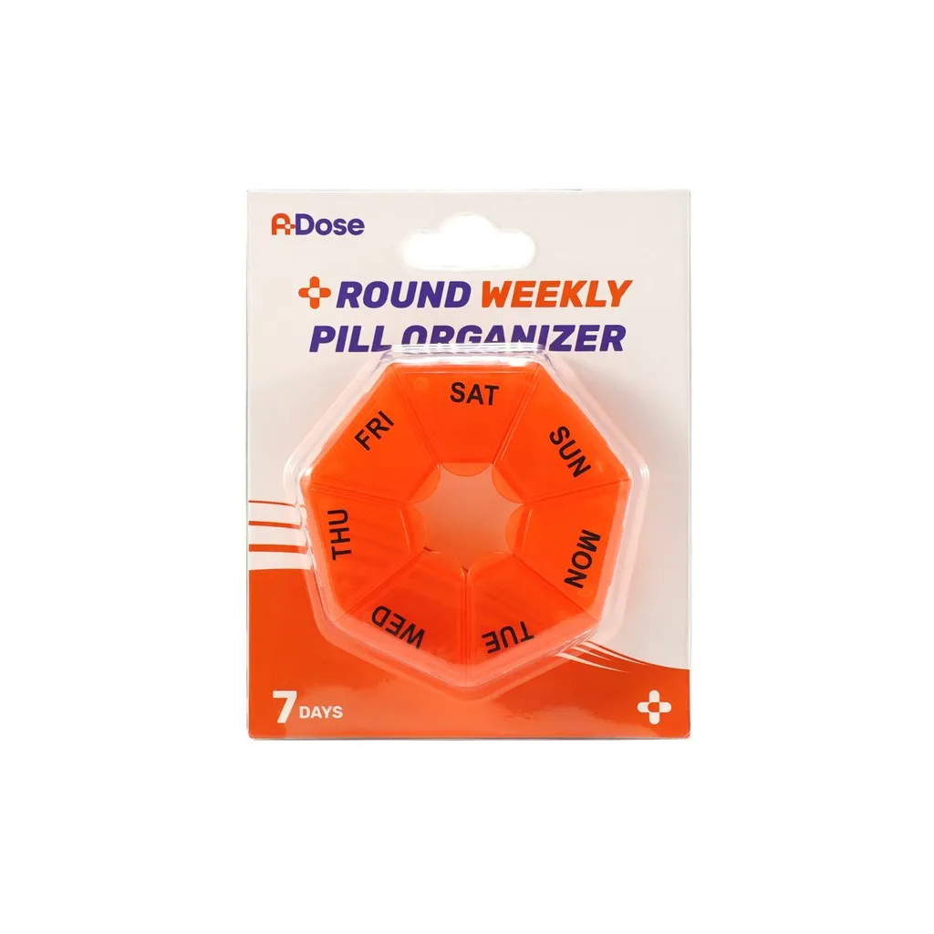A-Dose Round Weekly Pill Organizer (7 Compartments) 1's