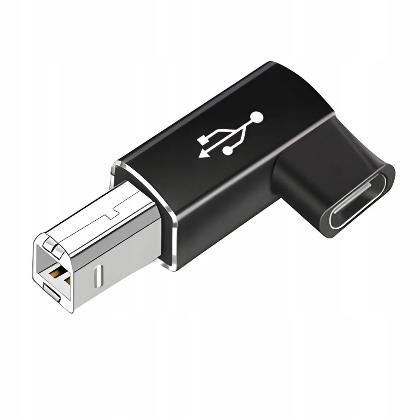 Adapter Kątowy do Drukarki, Faksu, Skanera - USB-C do USB-B - Czarny