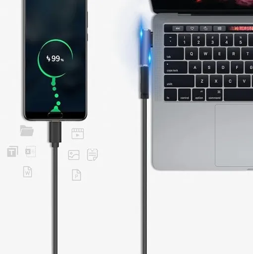 Adapter USB-C do USB-C Kątowy 90° - 40Gbps V1