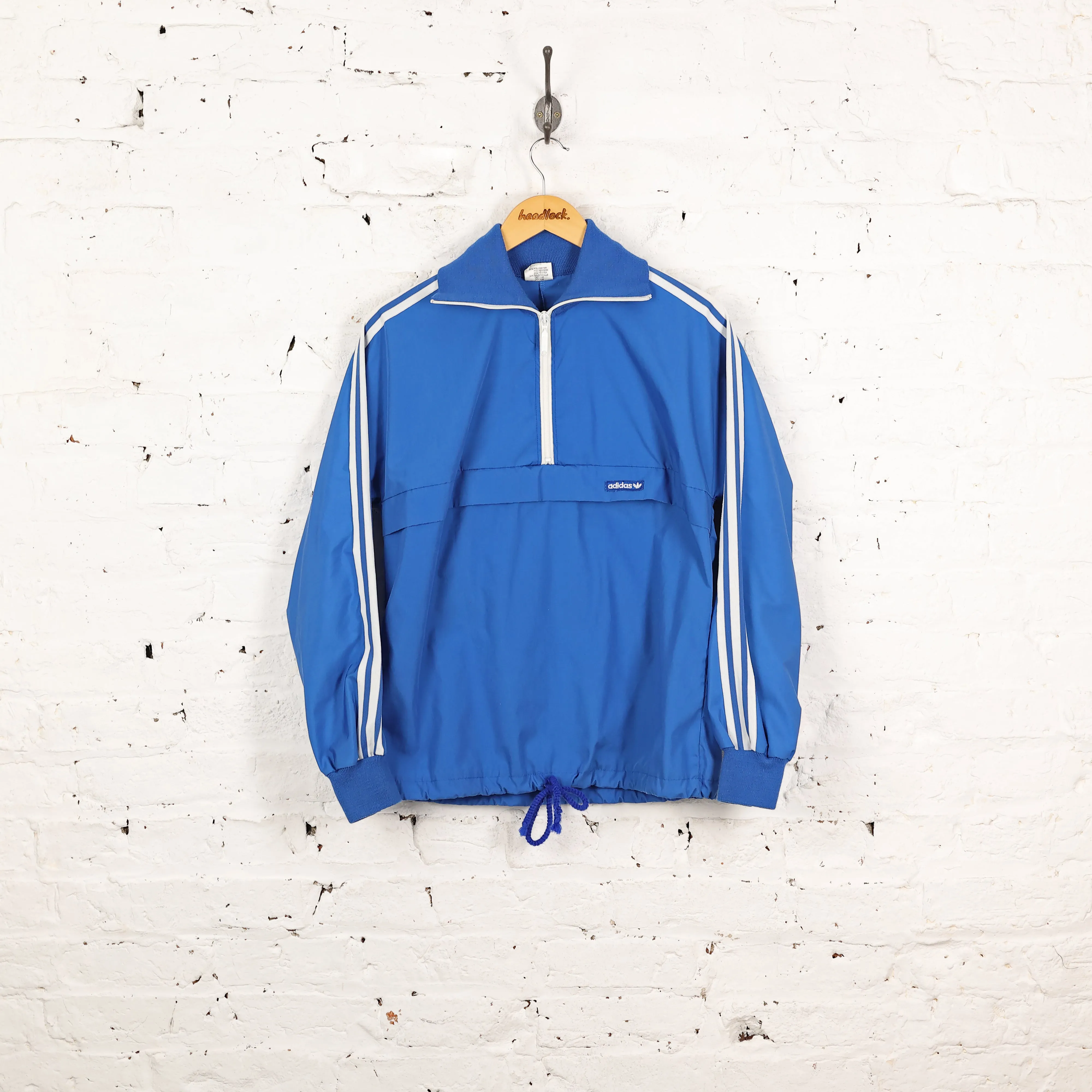 Adidas 1/4 80s Zip Tracksuit Top Jacket - Blue - XS