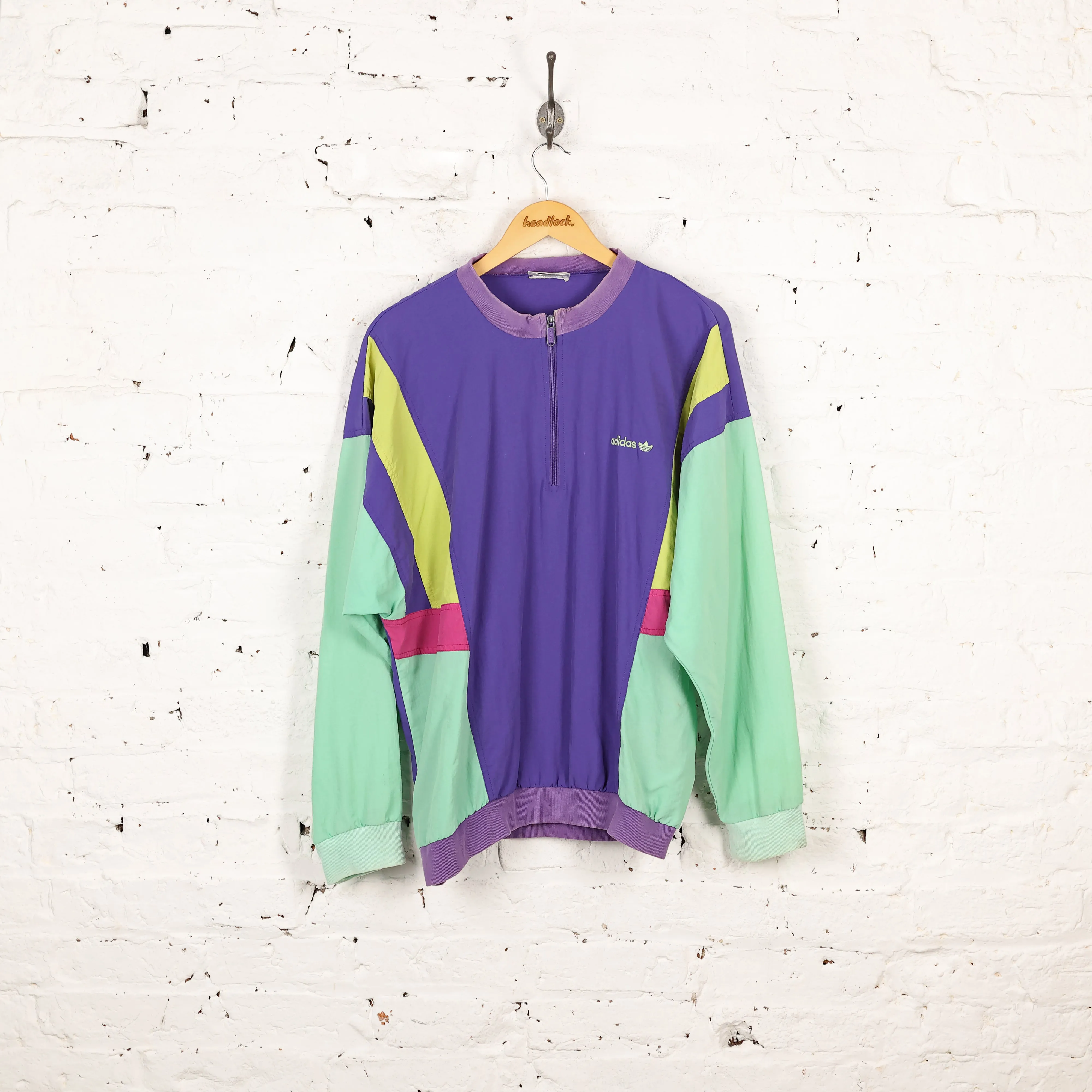 Adidas 1/4 Zip Shell Tracksuit Top Jacket - Purple - XL