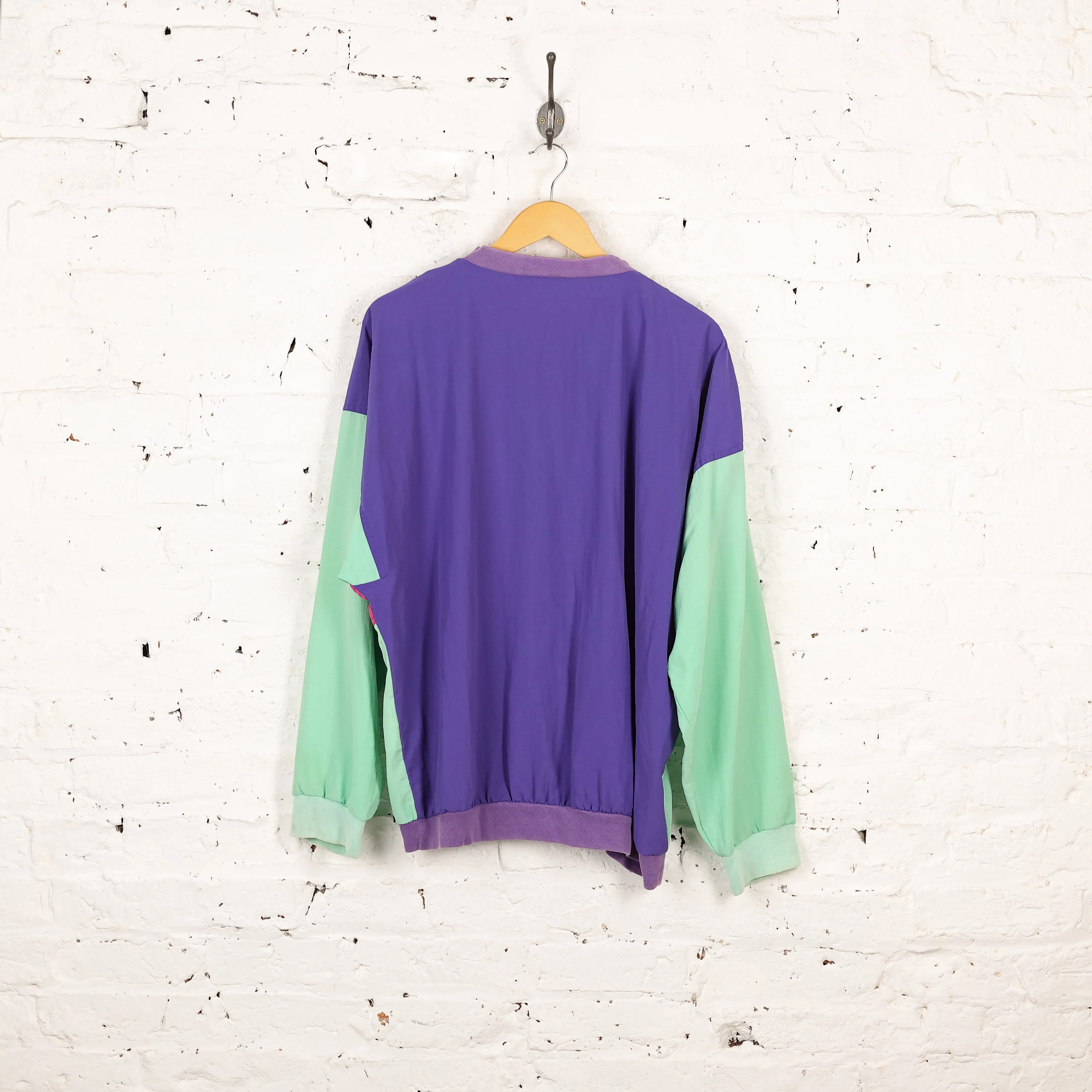 Adidas 1/4 Zip Shell Tracksuit Top Jacket - Purple - XL