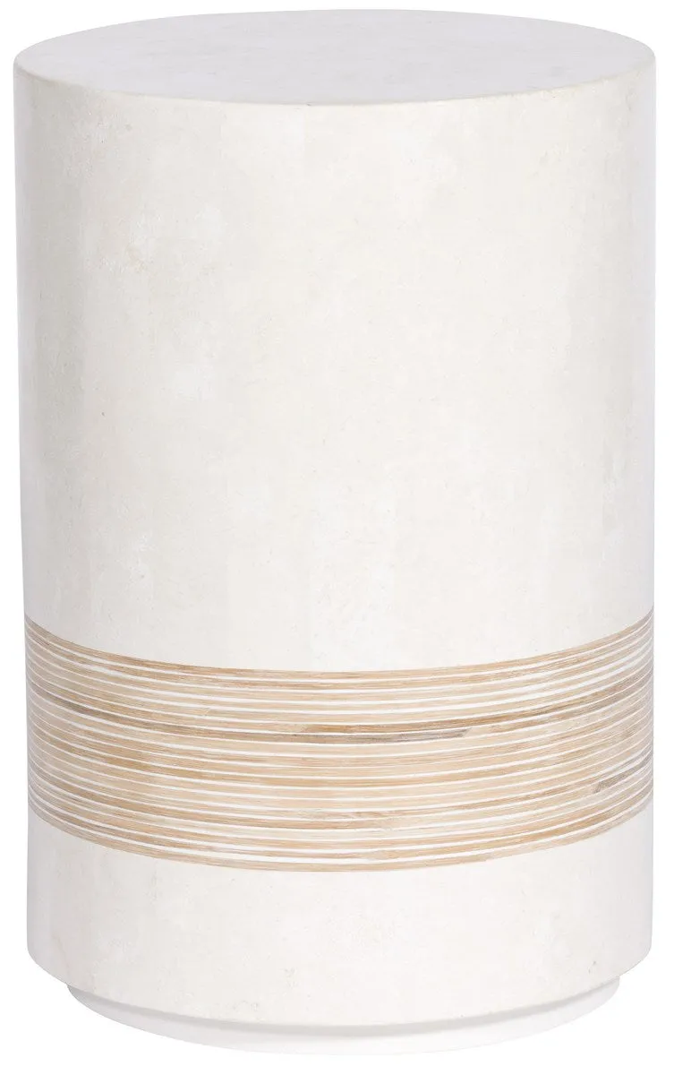 Alba White Agate with Rattan Inlay Spot Table