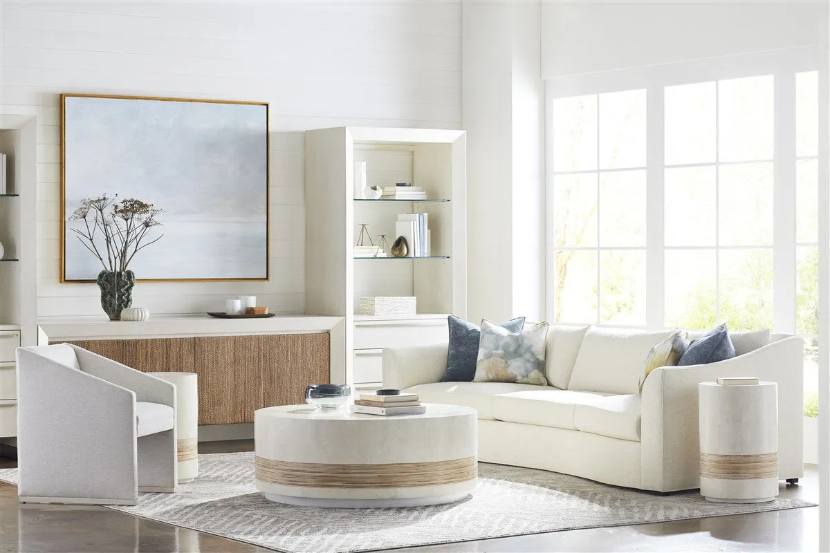 Alba White Agate with Rattan Inlay Spot Table