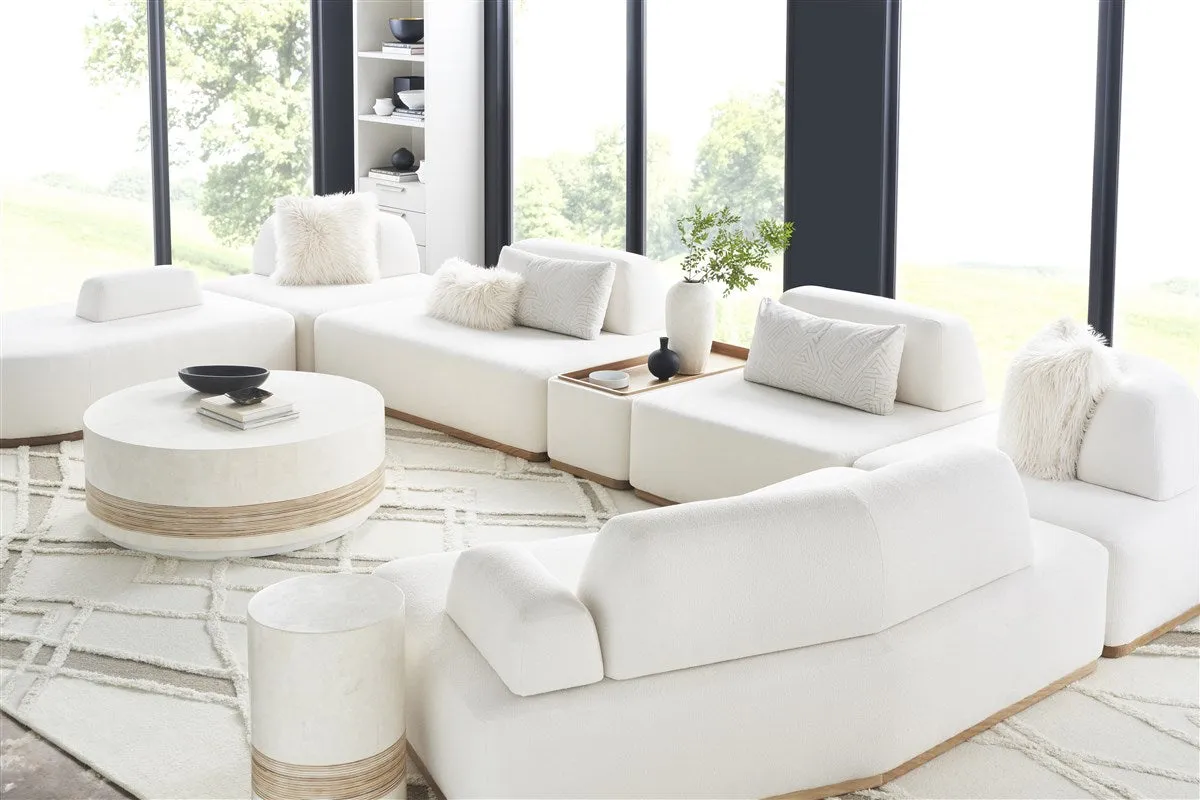 Alba White Agate with Rattan Inlay Spot Table