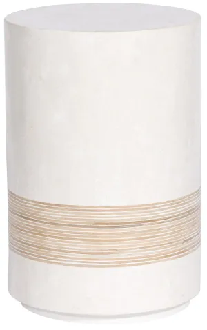 Alba White Agate with Rattan Inlay Spot Table