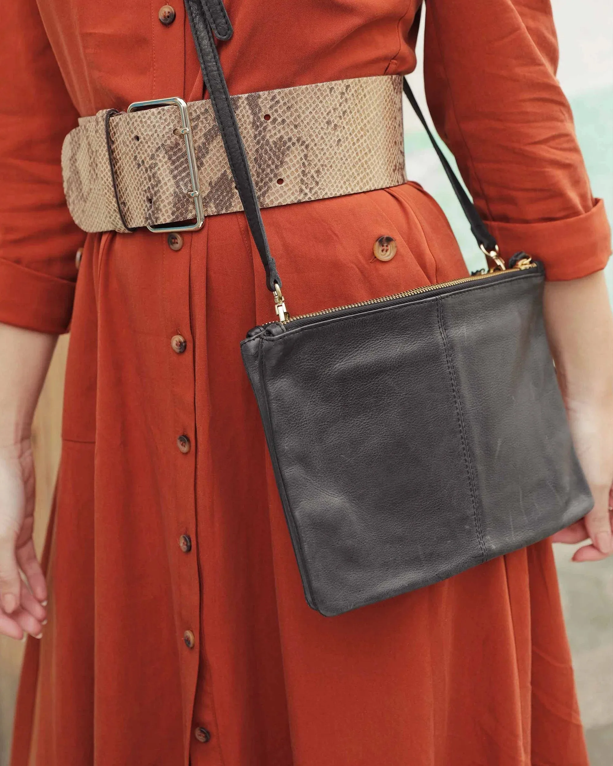 Alles | Leather Crossbody Bag Double Zipper