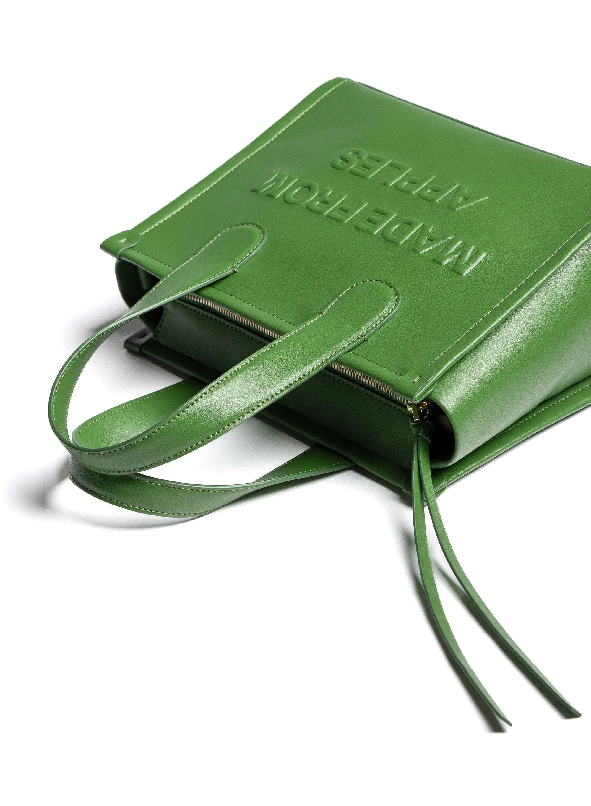 Alma M Apple Leather Vegan Tote Bag | Green