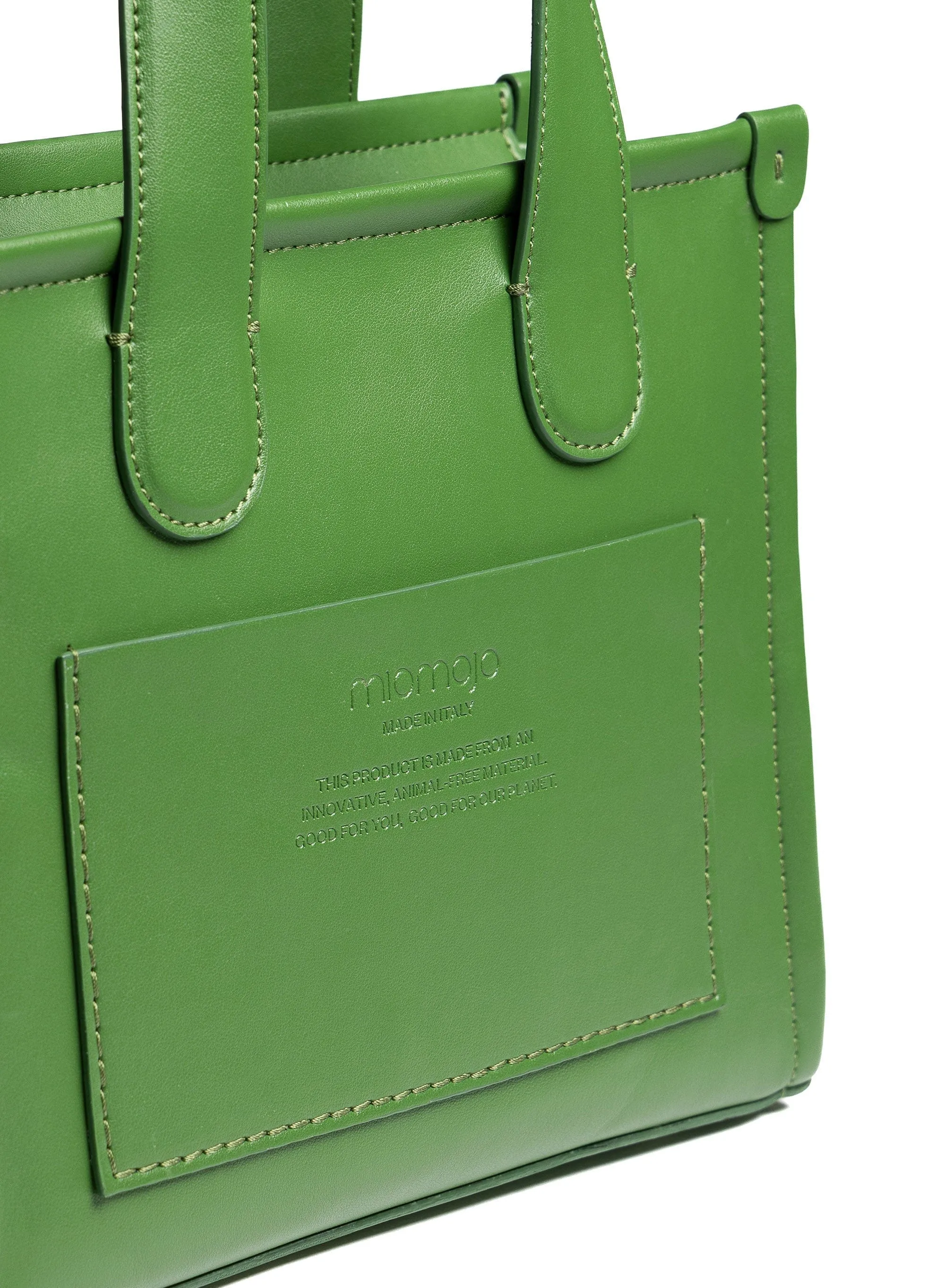 Alma M Apple Leather Vegan Tote Bag | Green