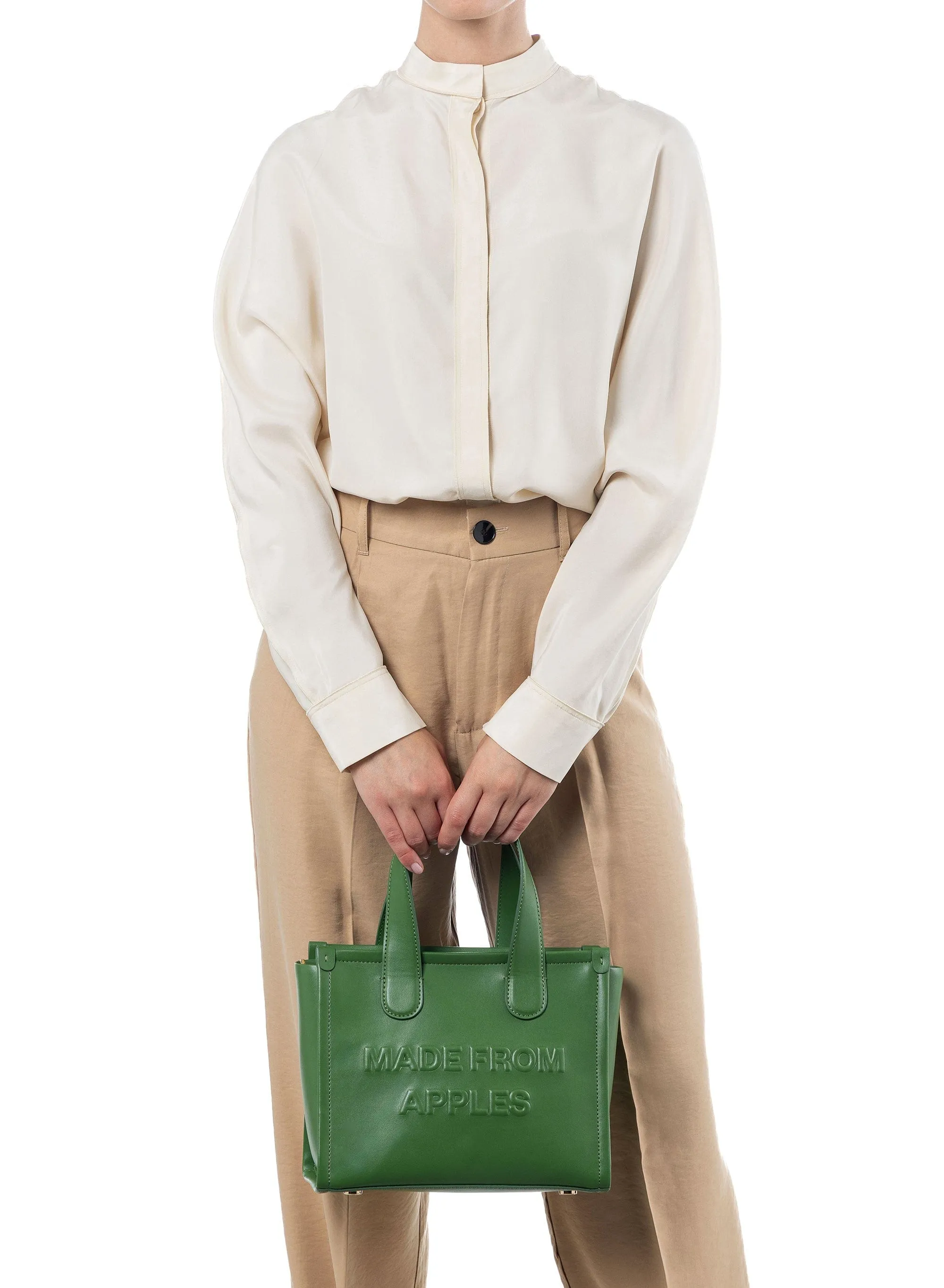 Alma M Apple Leather Vegan Tote Bag | Green