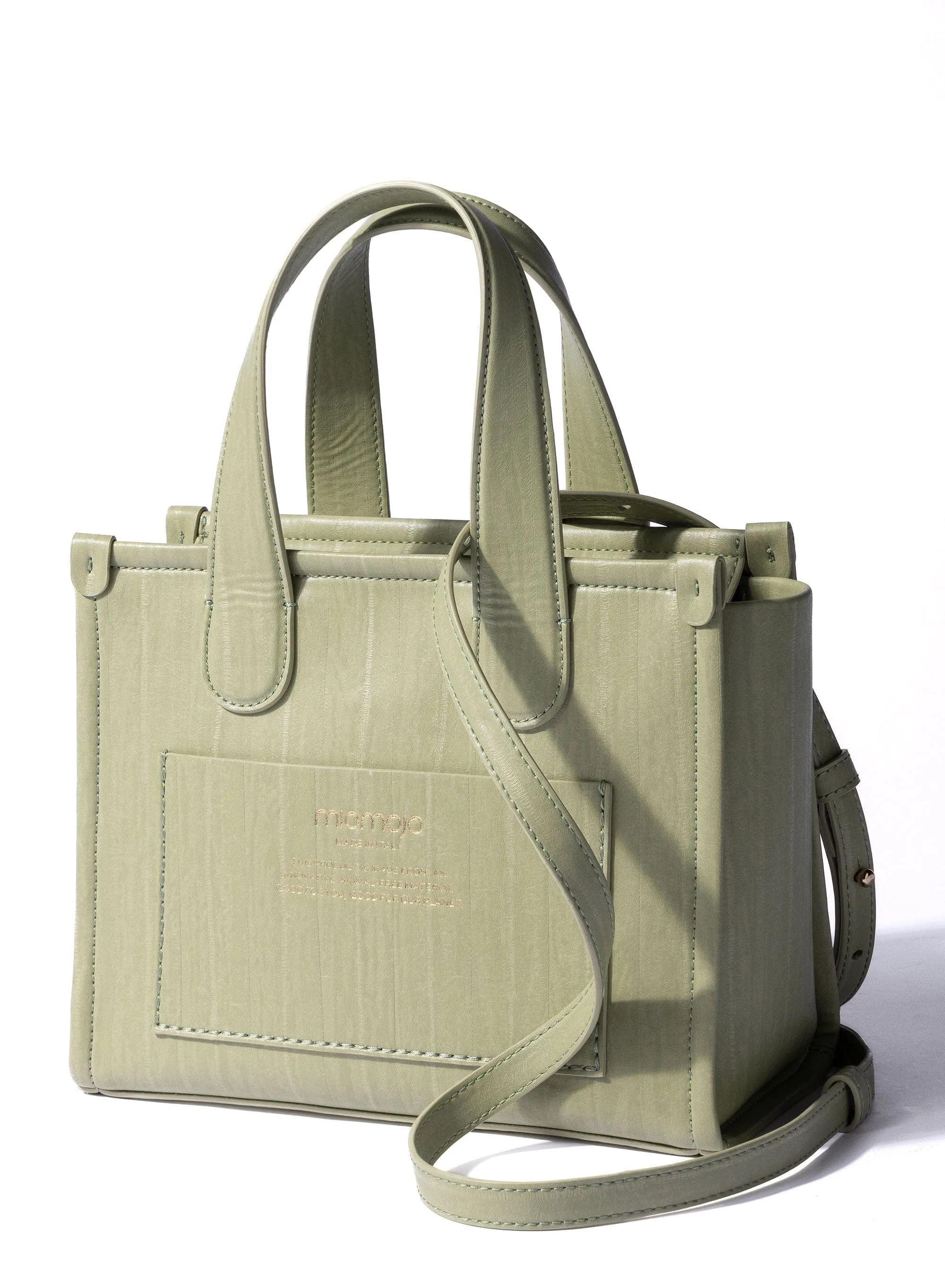 Alma M Bamboo Leather Vegan Tote Bag | Light Green