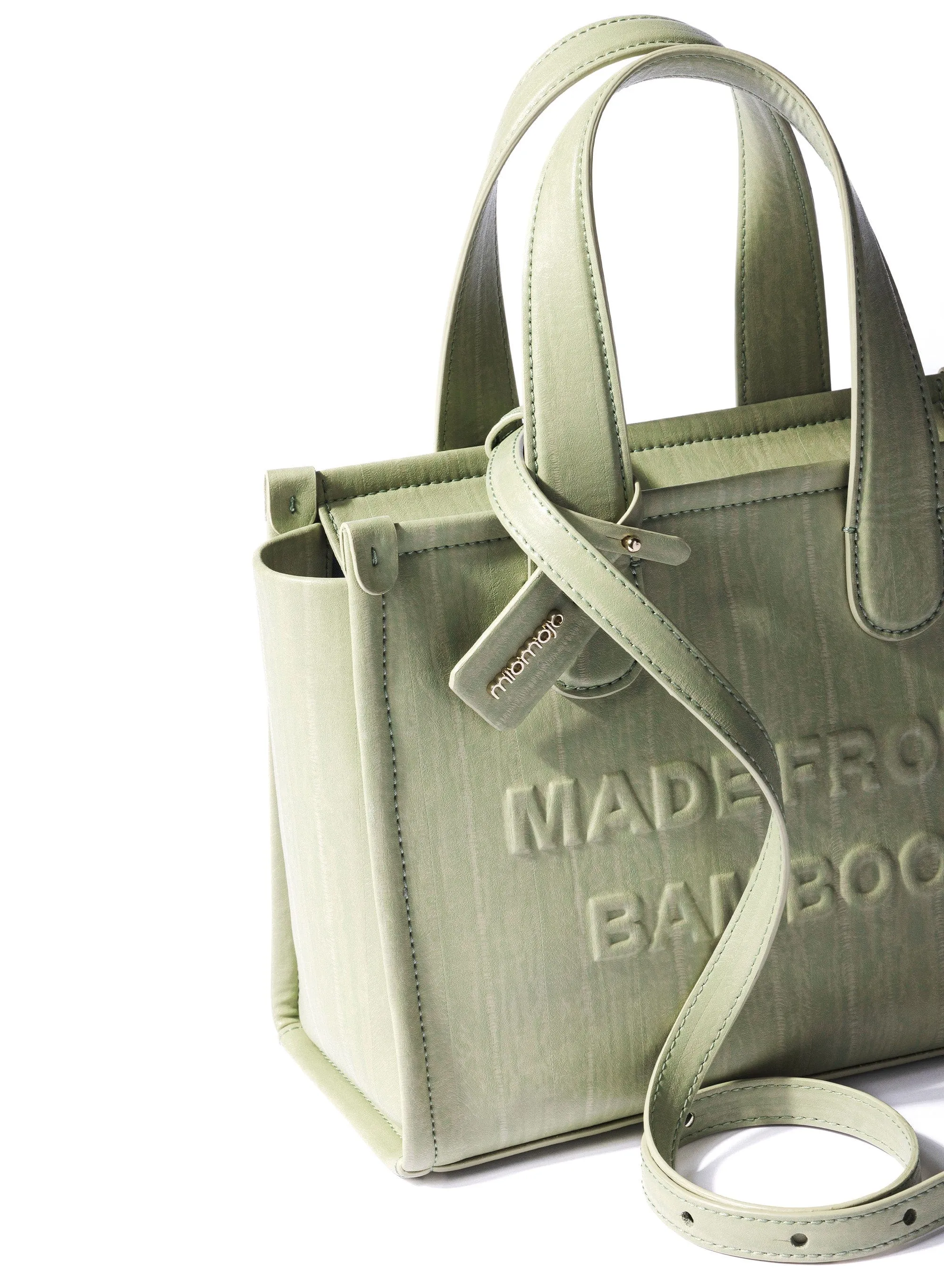Alma M Bamboo Leather Vegan Tote Bag | Light Green