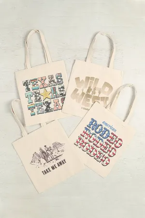 AMERICAN RODEO MINIMALIST PRINT TOTE BAG