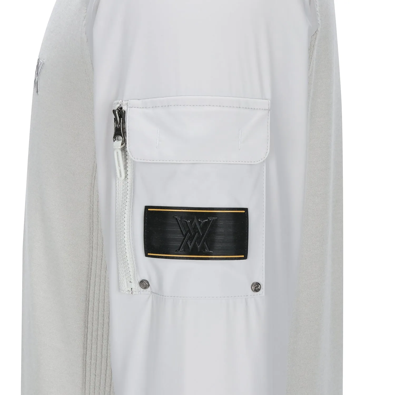 ANEW Golf Men's Preformance Wind Block Hybrid Pullover - Light Grey