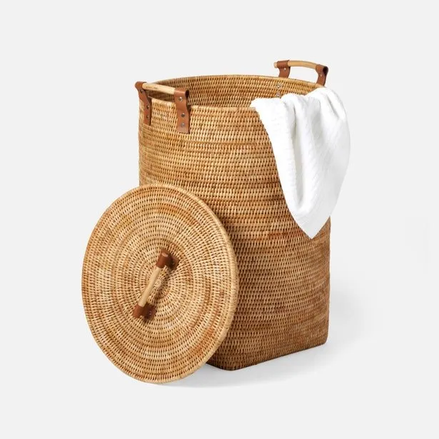 Antalya Natural Rattan Hamper - Two Sizes