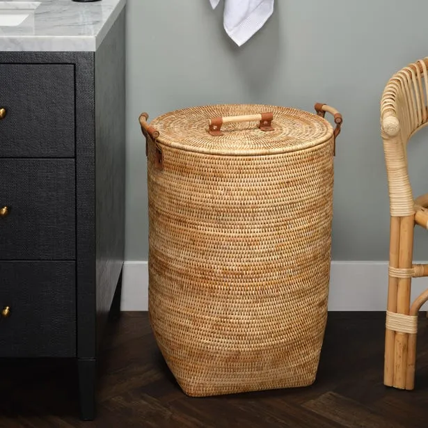 Antalya Natural Rattan Hamper - Two Sizes