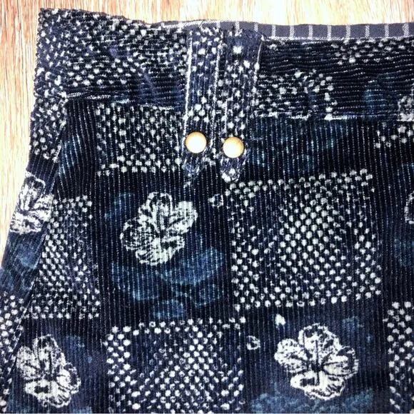 Anthropologie Pilcro Corduroy Mini Skirt Women’s Size 10 Blue Motif NWT