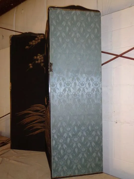 Antique Chinese Embroidered Four Panel Screen