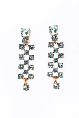 Aquamarine Crystal Lattice Drop Earrings