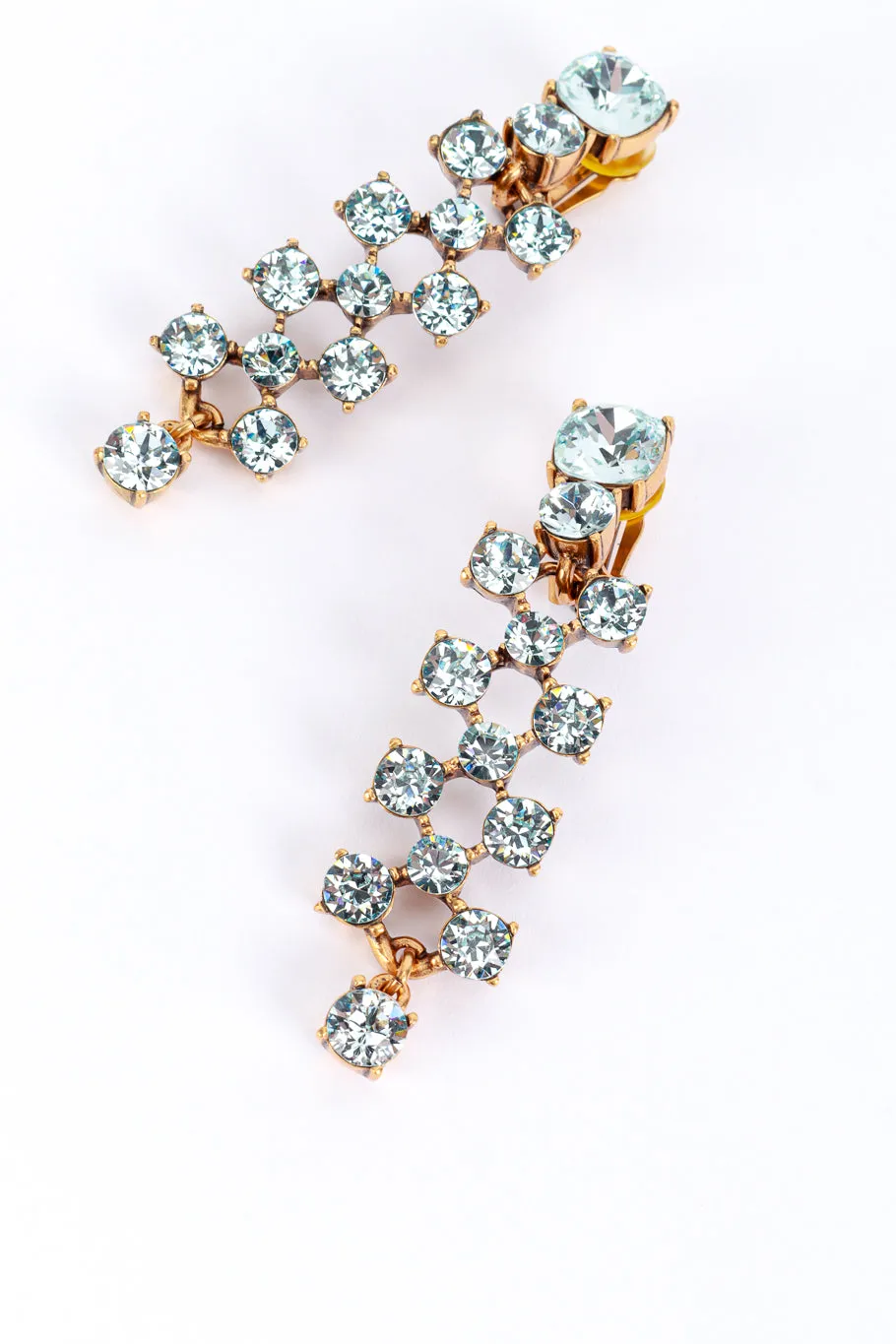 Aquamarine Crystal Lattice Drop Earrings