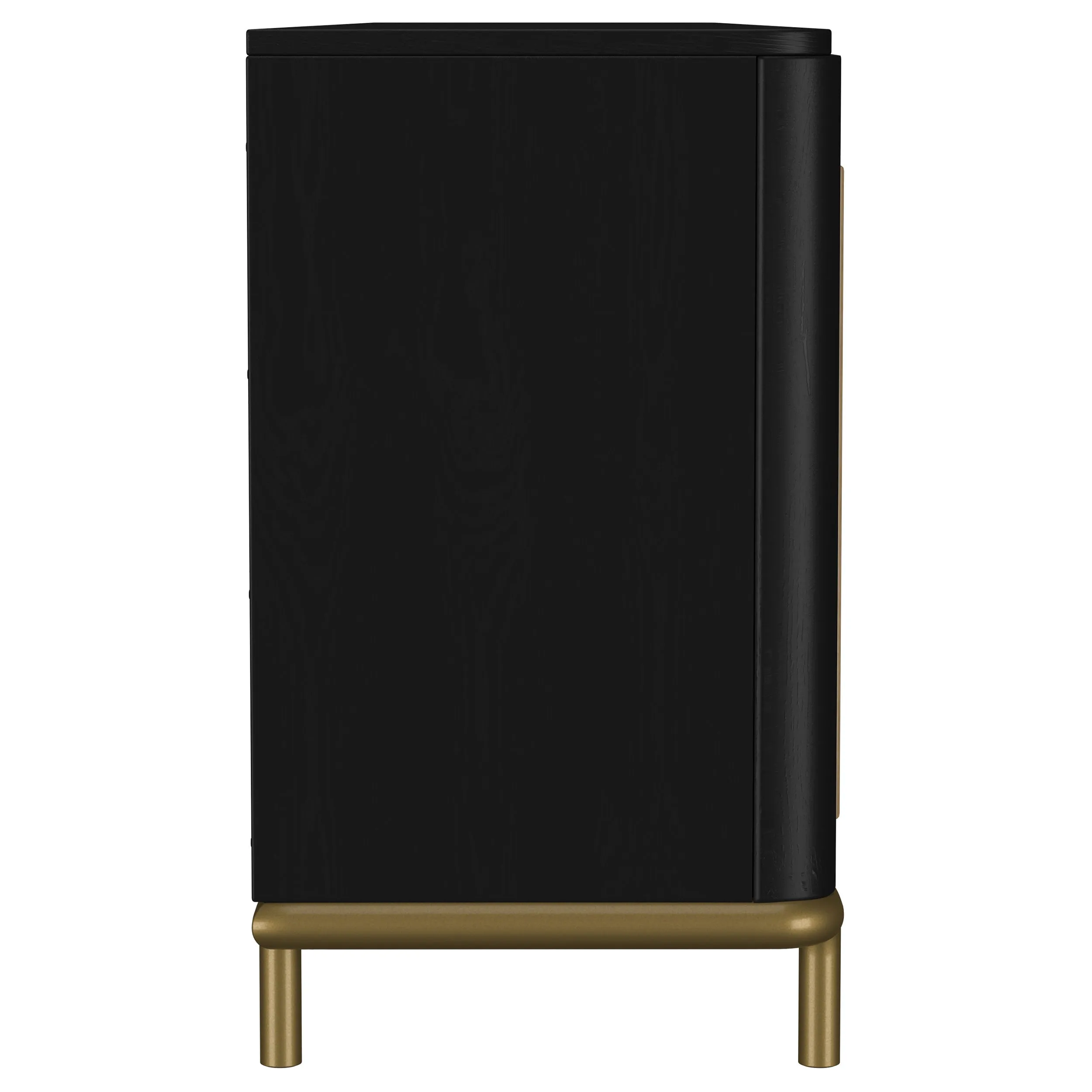 Arini Rattan Cane 2-door TV Stand Media Console Black