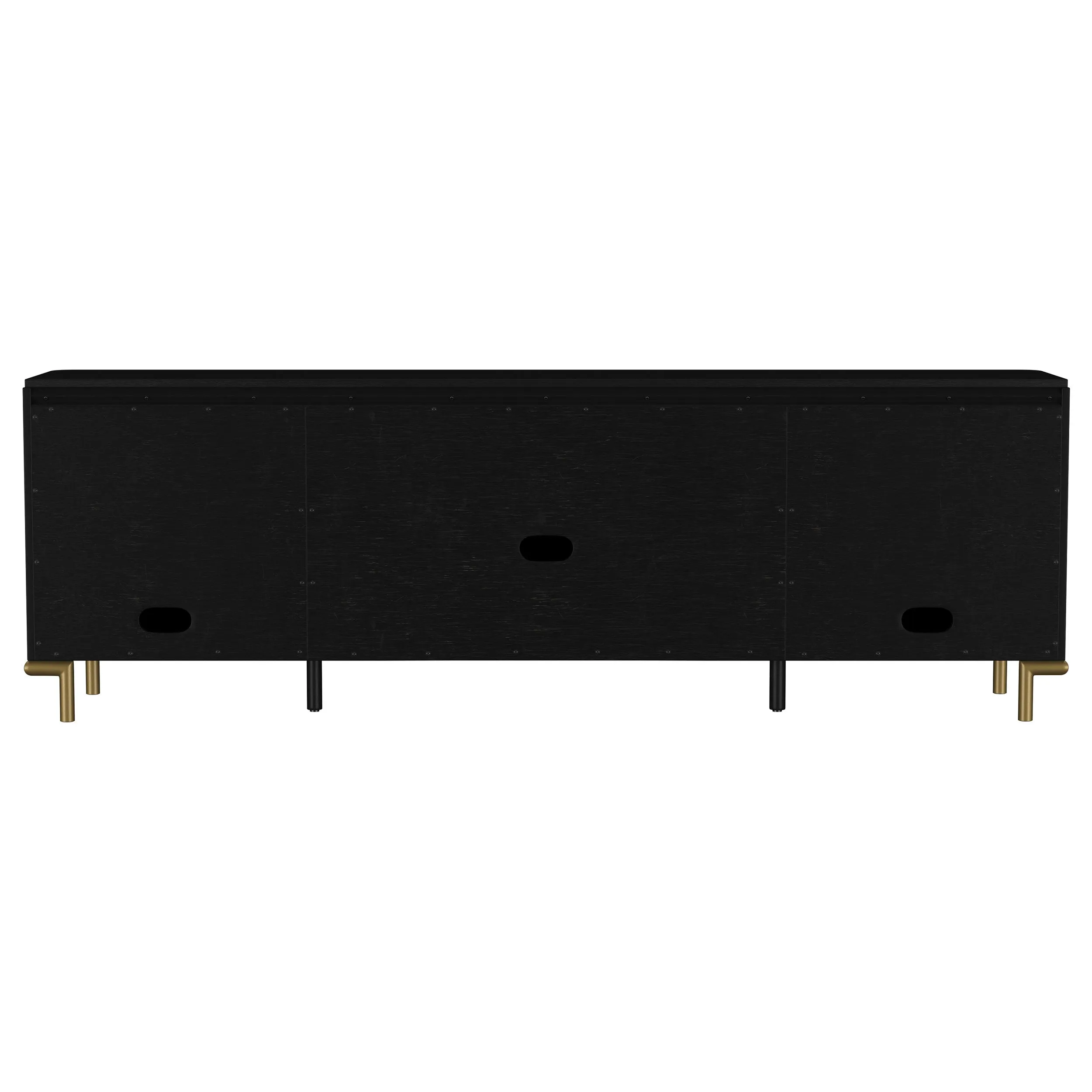 Arini Rattan Cane 2-door TV Stand Media Console Black