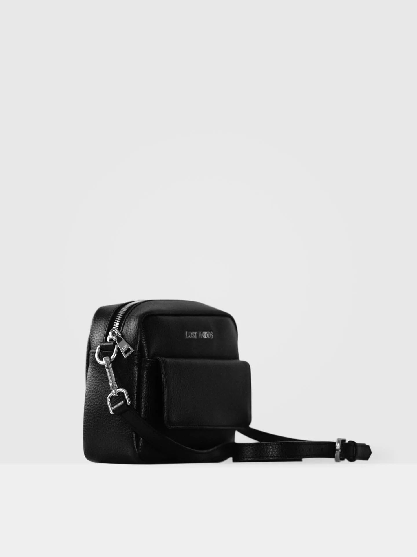 Aster MIRUM® Leather Vegan Crossbody Bag | Black & Silver