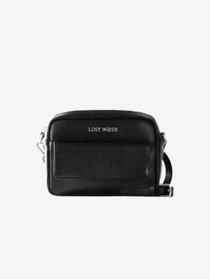 Aster MIRUM® Leather Vegan Crossbody Bag | Black & Silver