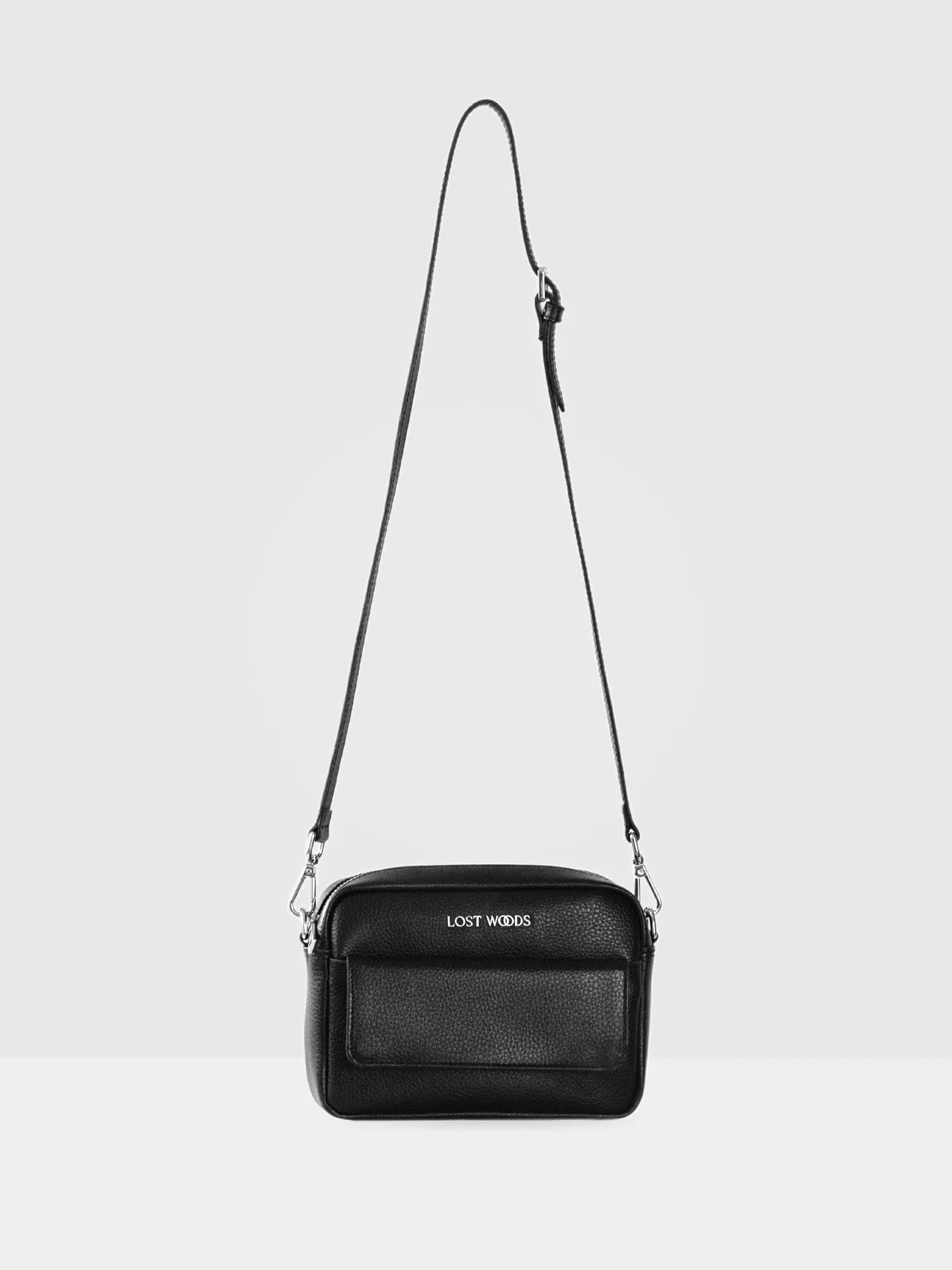 Aster MIRUM® Leather Vegan Crossbody Bag | Black & Silver
