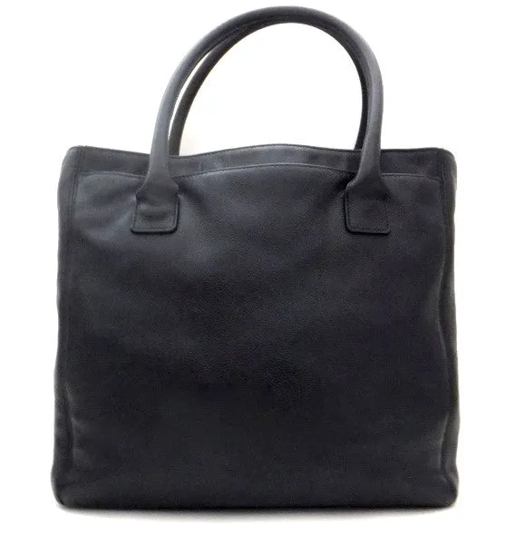 Authentic Chanel Cerf Executive Black Caviar Tall Tote
