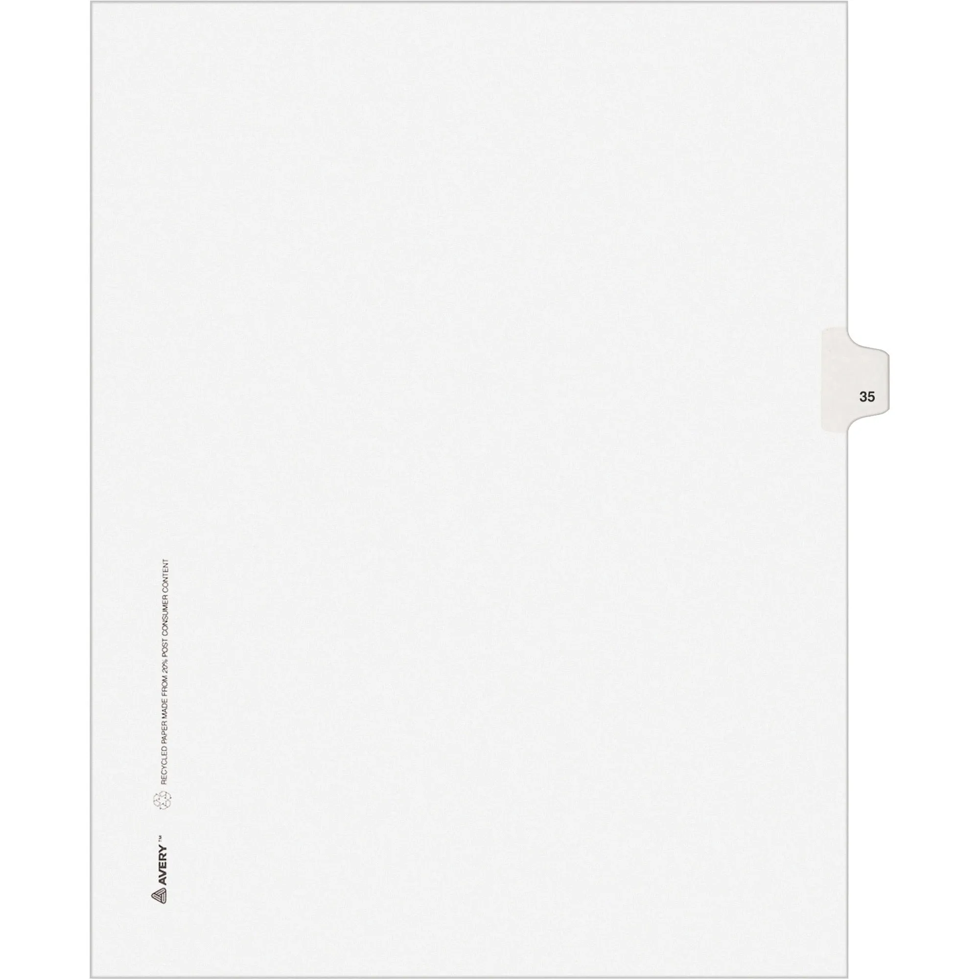 Avery® Individual Legal Dividers Allstate(R) Style, Letter Size, Side Tab #35 (82233)