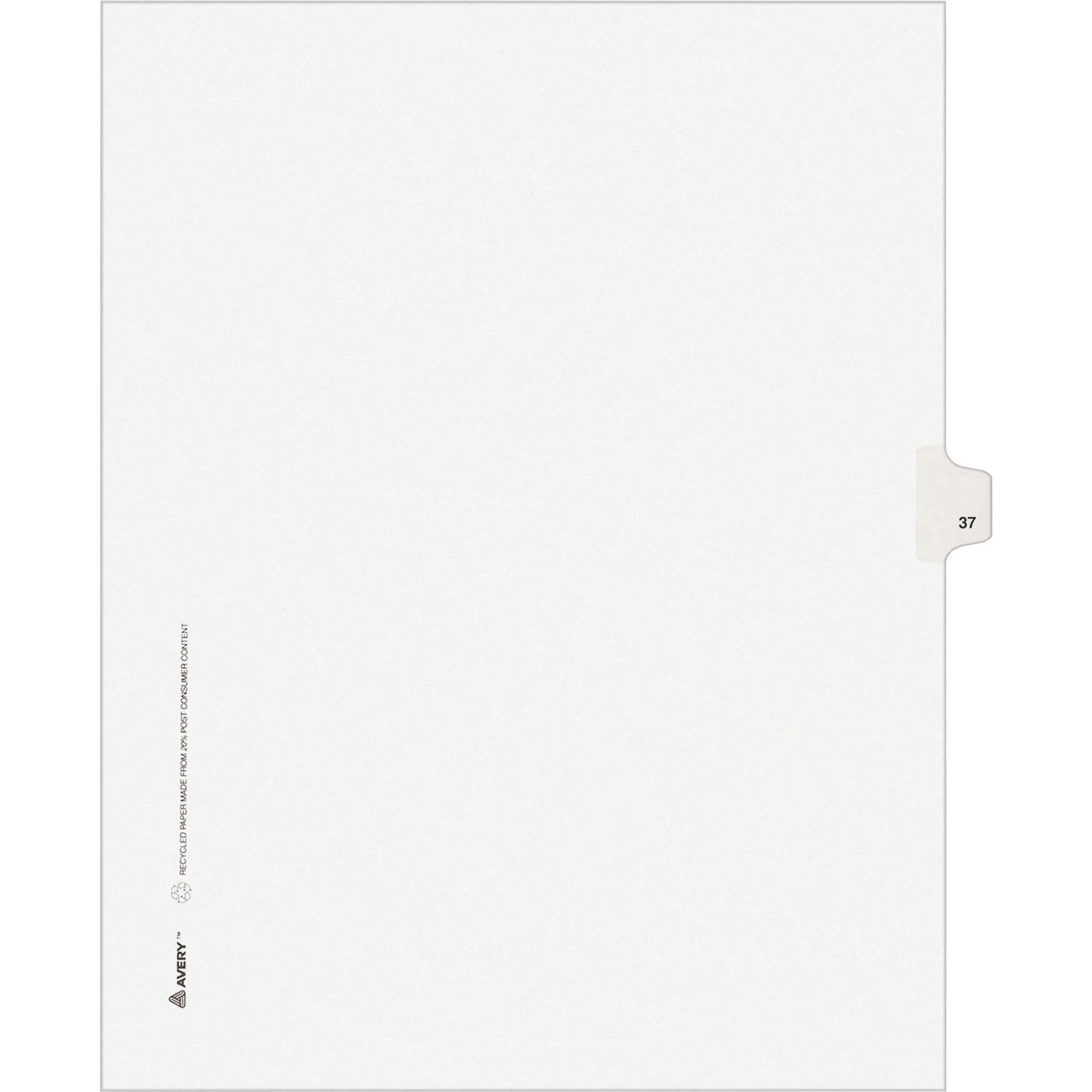 Avery® Individual Legal Dividers Allstate(R) Style, Letter Size, Side Tab #37 (82235)