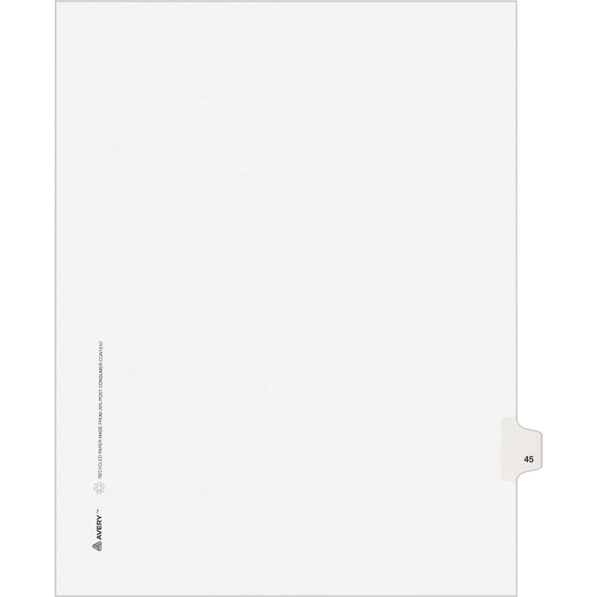 Avery® Individual Legal Dividers Allstate(R) Style, Letter Size, Side Tab #45 (82243)