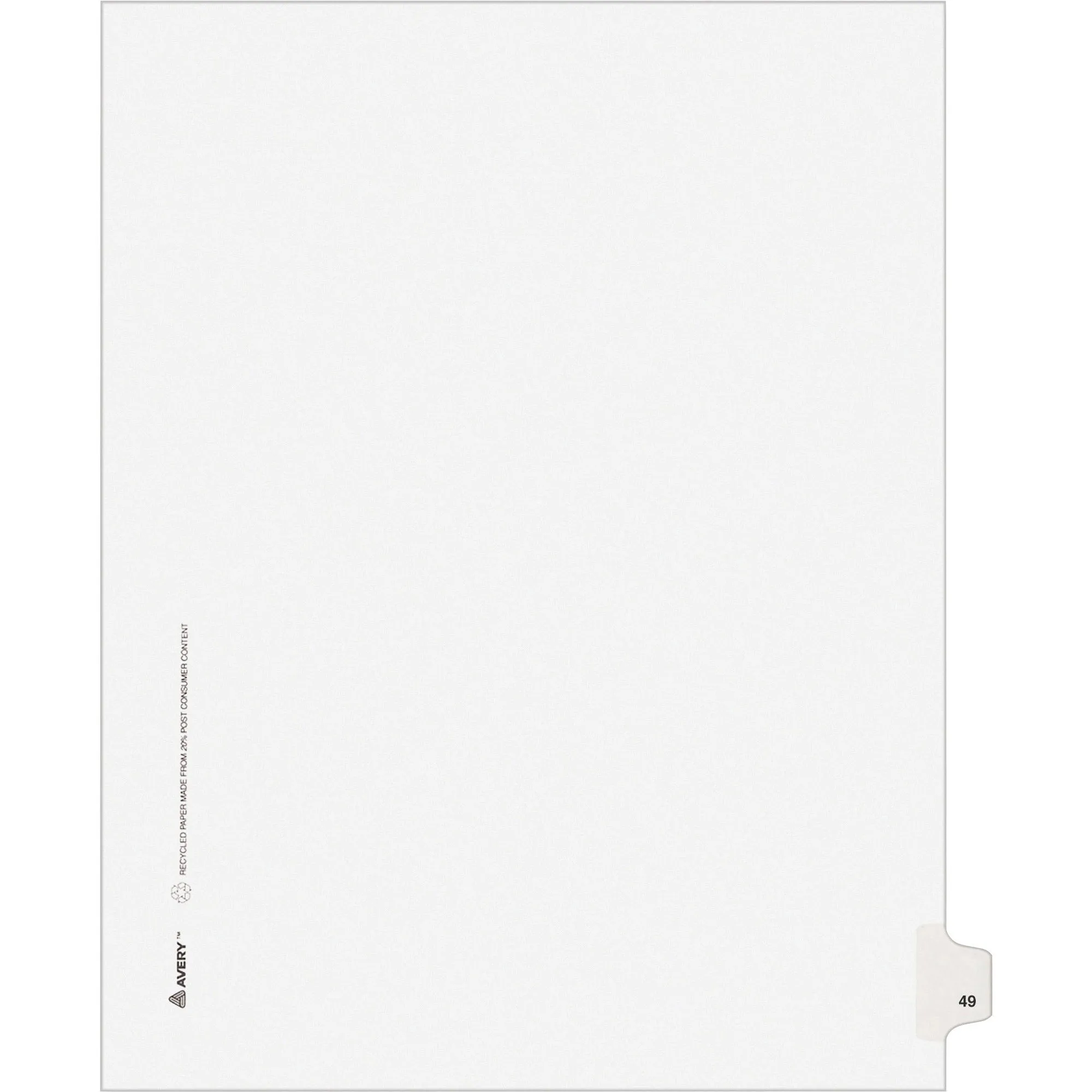 Avery® Individual Legal Dividers Allstate(R) Style, Letter Size, Side Tab #49 (82247)
