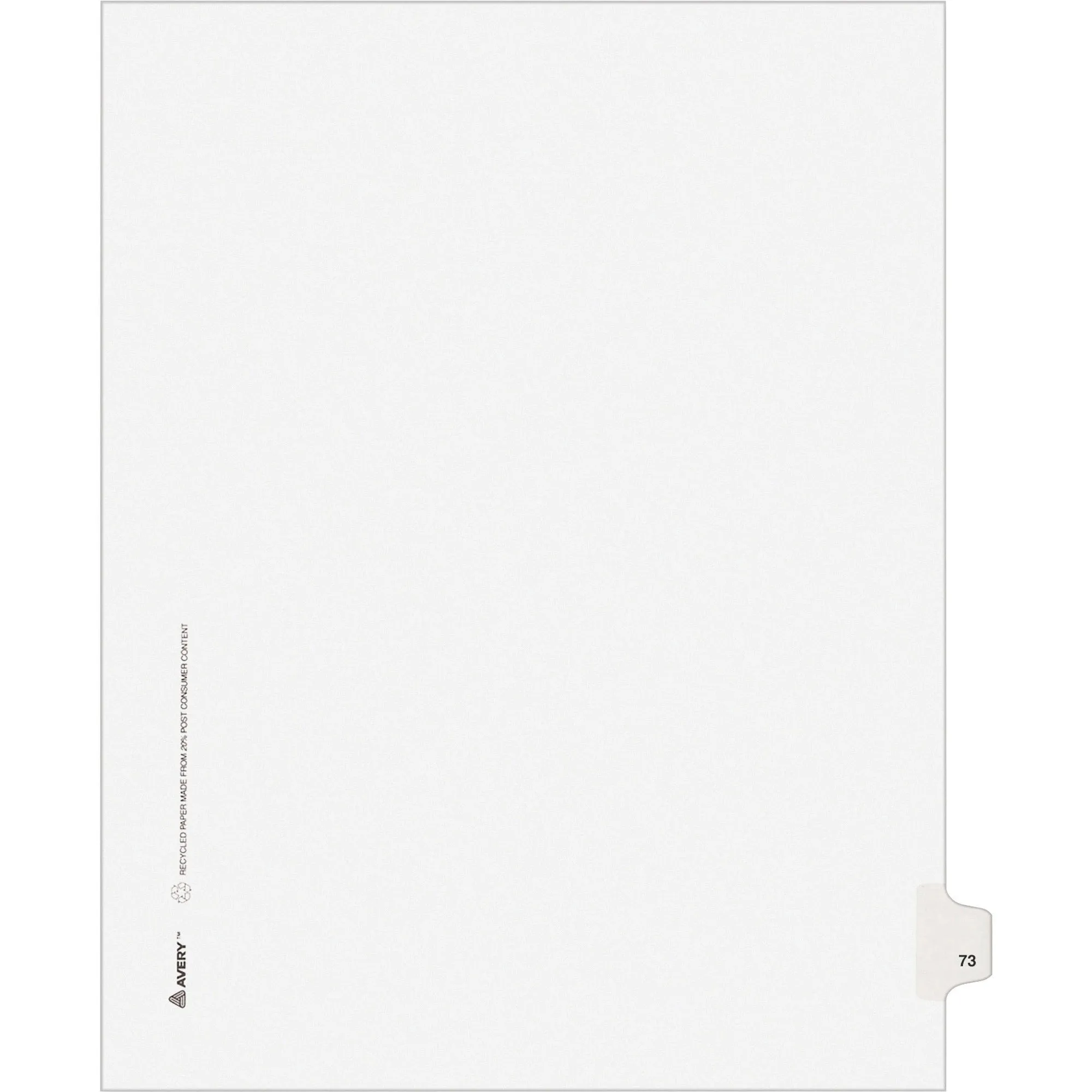 Avery® Individual Legal Dividers Allstate(R) Style, Letter Size, Side Tab #73 (82271)
