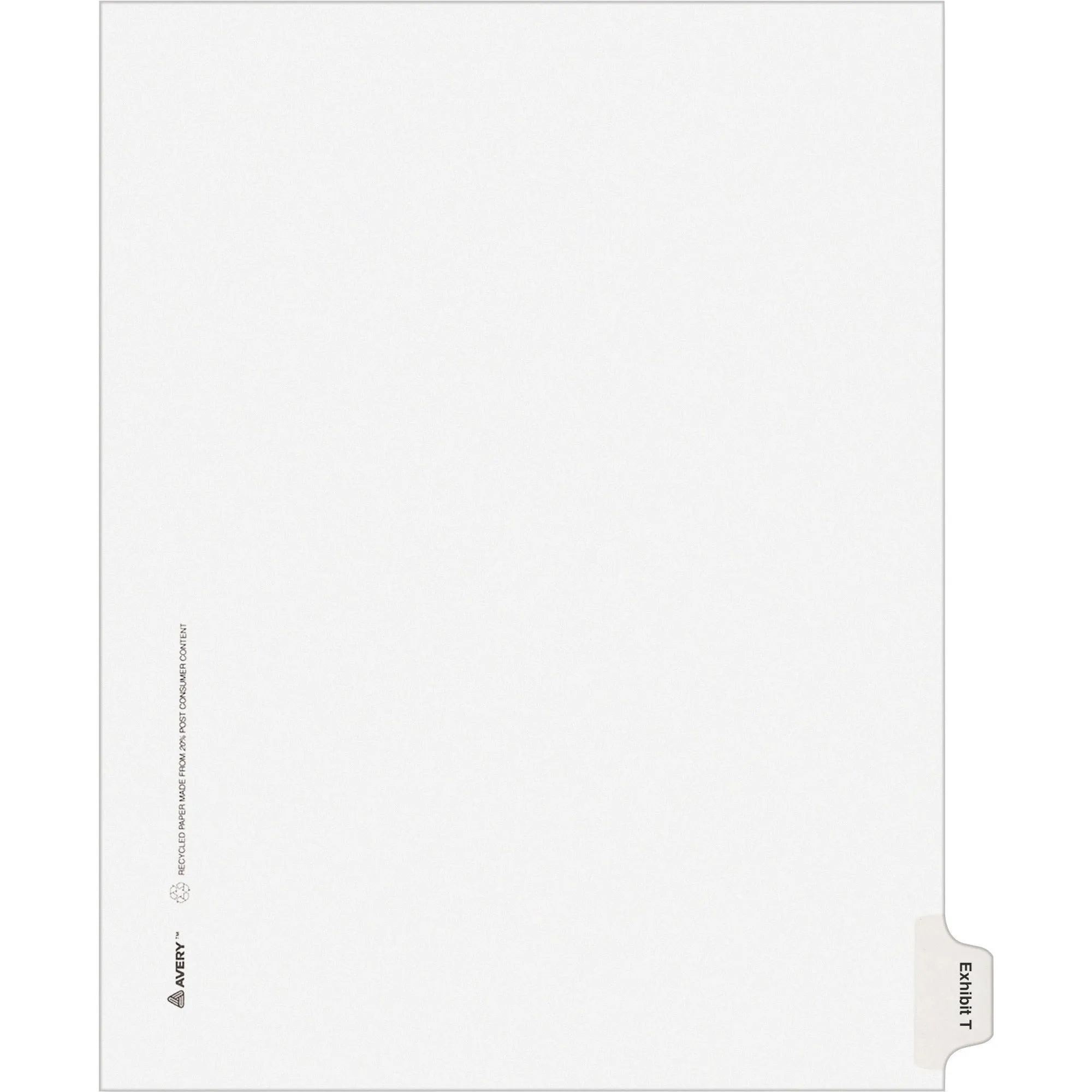 Avery® Individual Legal Dividers Allstate(R) Style, Letter Size, Side Tab EXHIBIT T (82126)
