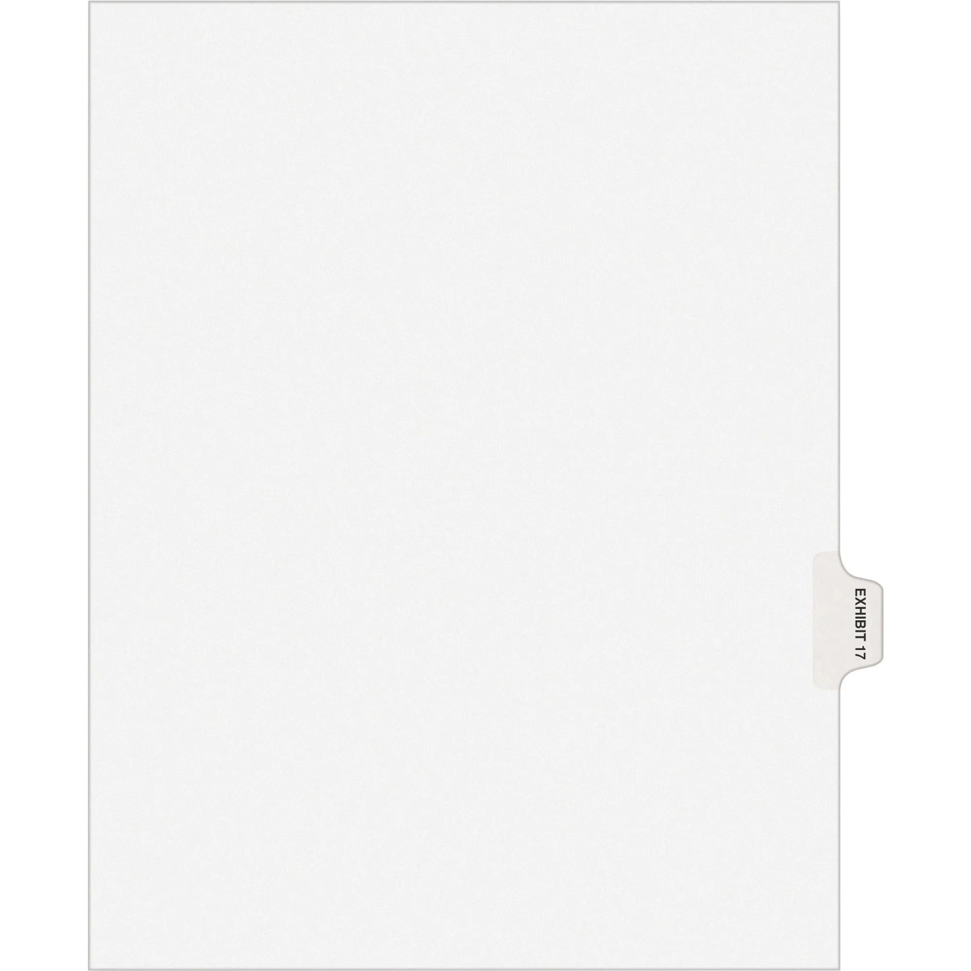 Avery® Individual Legal Dividers Avery® Style, Letter Size, Side Tab EXHIBIT 17 (82337)