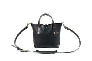AVERY LEATHER TOTE BAG - MINI CROSSBODY - BLACK BISON