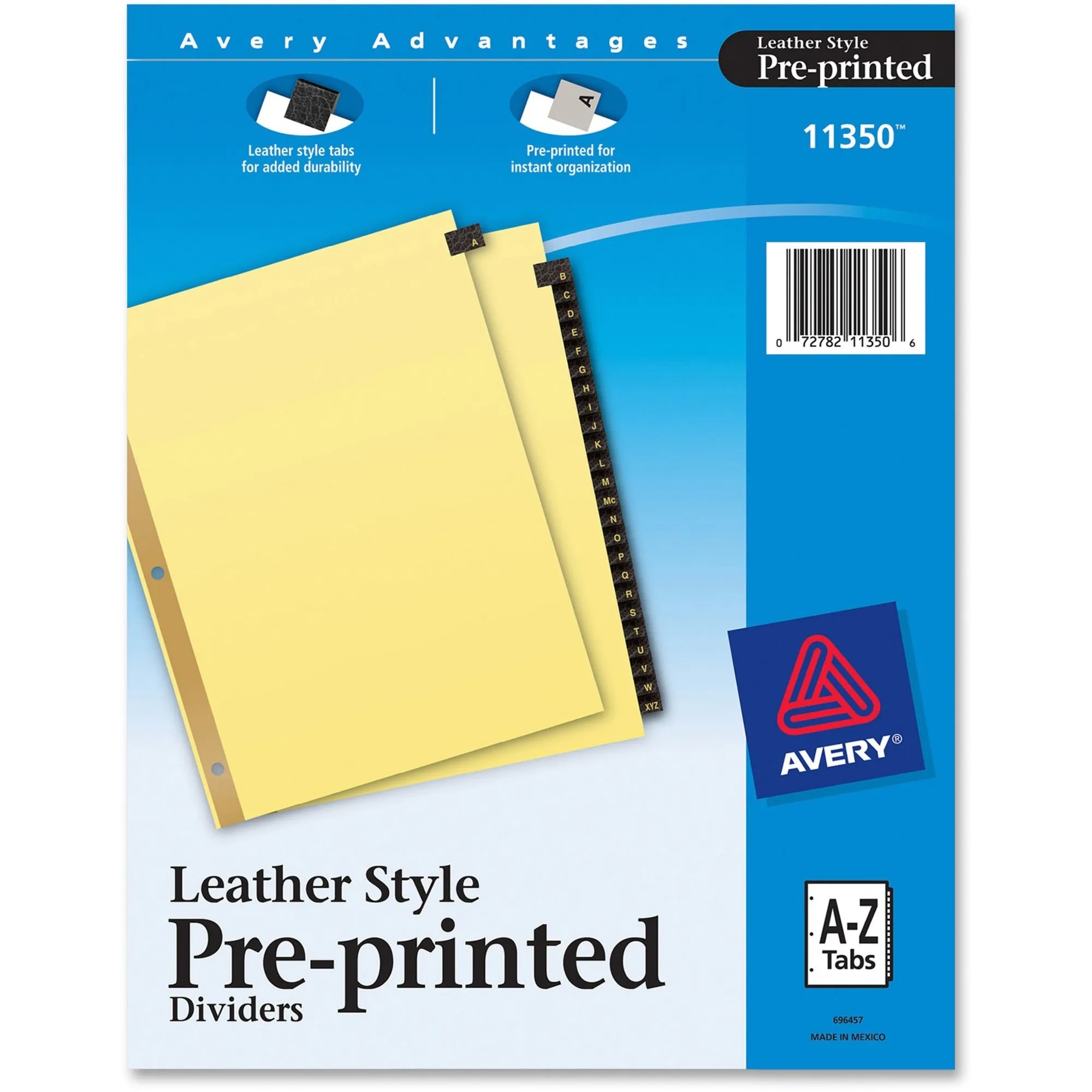 Avery® Preprinted Tab Dividers - Gold Reinforced Edge