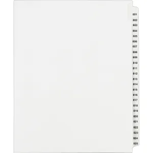 Avery® Standard Collated Legal Dividers Avery® Style, Letter Size, 801-825 Tab Set (82311)