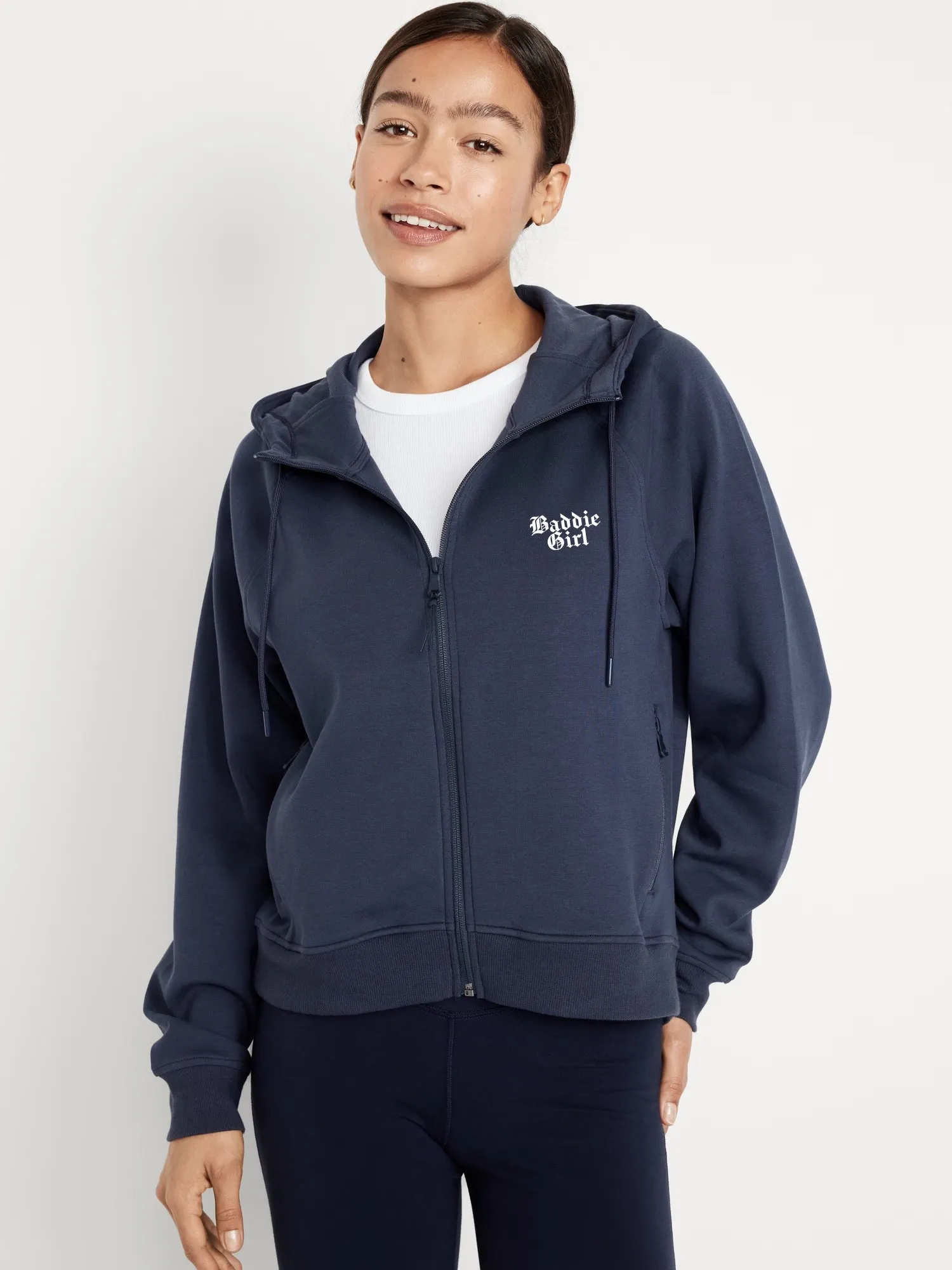 Baddie Girl Flex Fleece Zip Up Hoodie