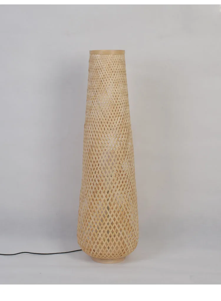 Bamboo Rattan Floor Lamp