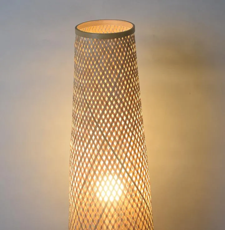 Bamboo Rattan Floor Lamp