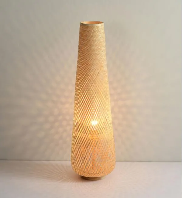 Bamboo Rattan Floor Lamp